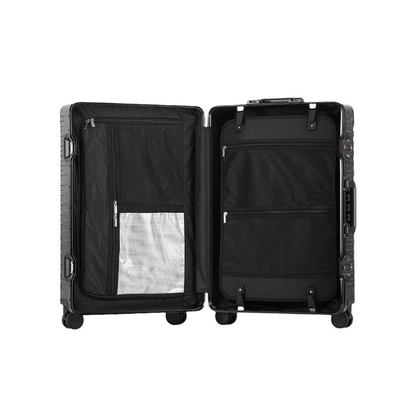 Sapphire Suitcases Aluminium Metal Luggage Inside